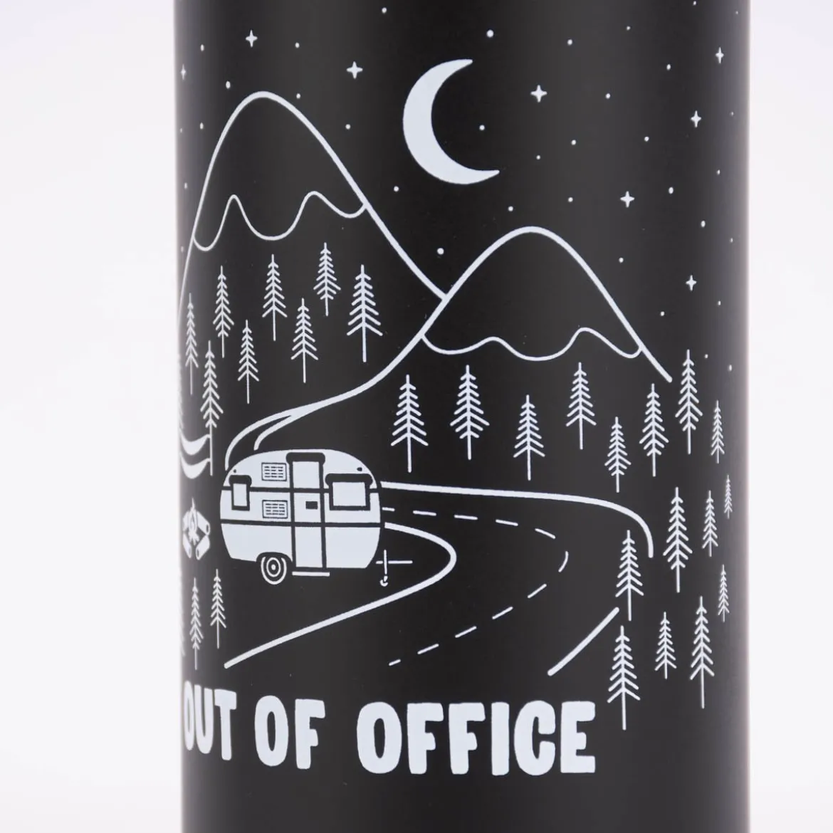 Sass & Belle Trinkflasche mit Schraubverschluss Out of Office Edelstahl schwarz weiß 500ml