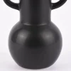 Sass & Belle Vase Amphora abstrakt bauchig Dolomit matt schwarz 14x20cm