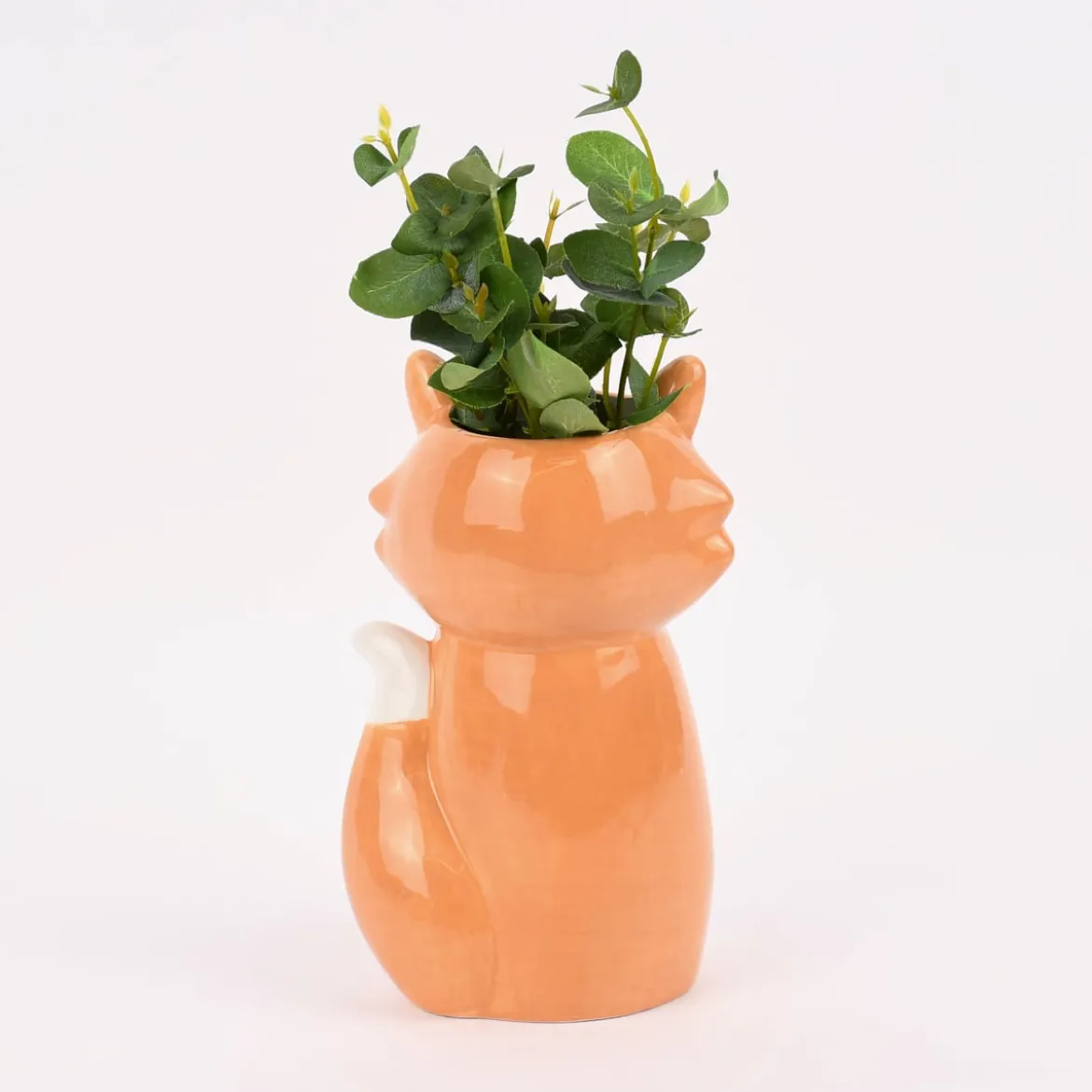 Sass & Belle Vase Fuchs orange weiß 19x8cm