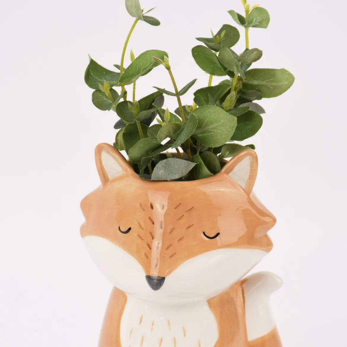 Sass & Belle Vase Fuchs orange weiß 19x8cm