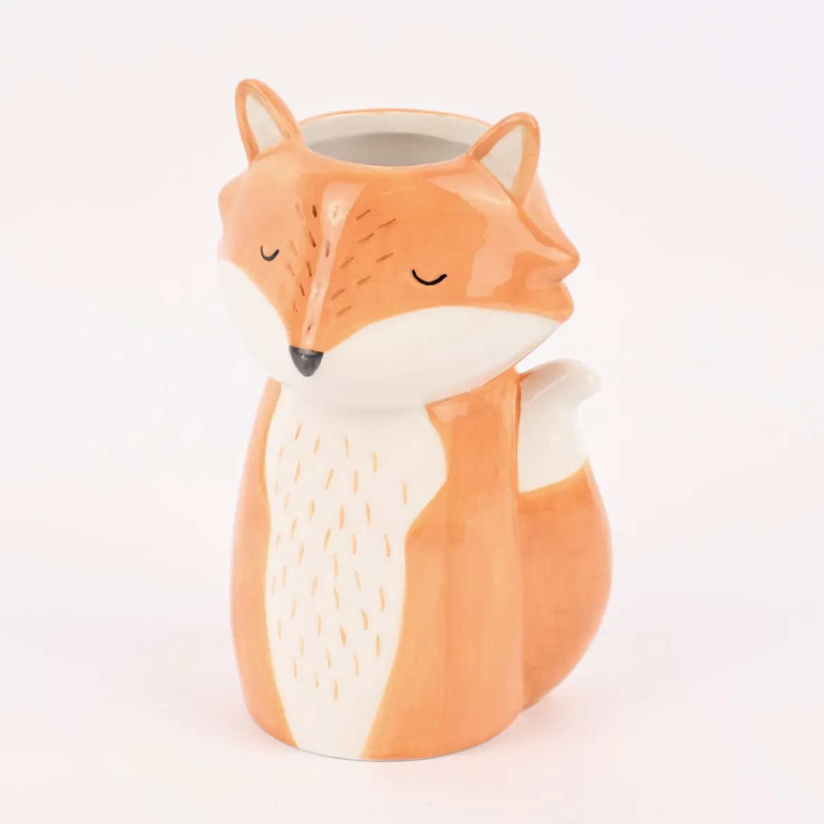Sass & Belle Vase Fuchs orange weiß 19x8cm