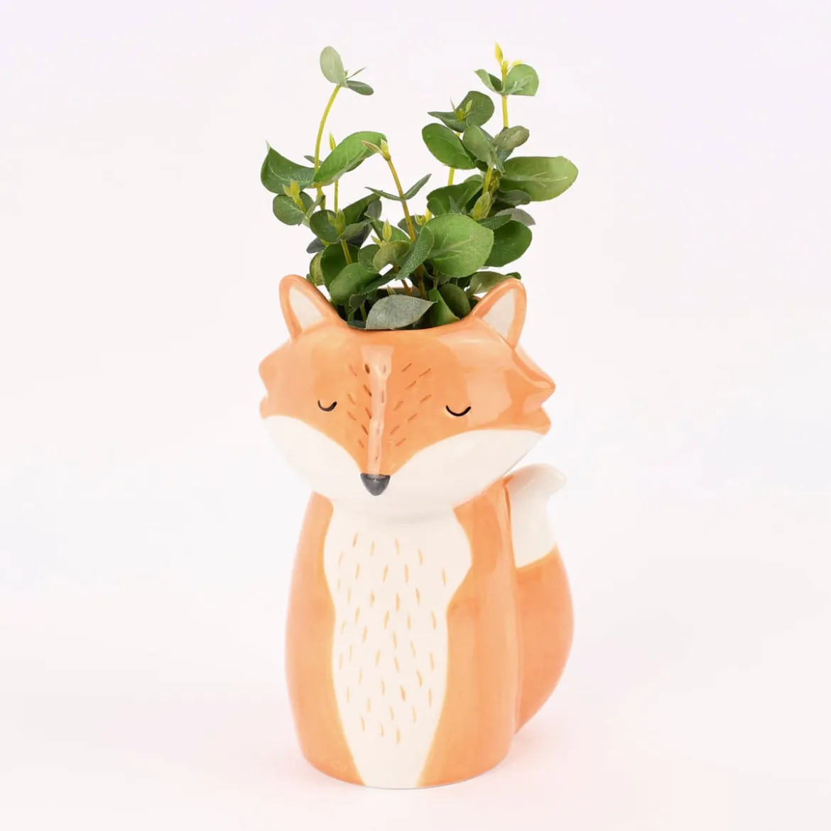 Sass & Belle Vase Fuchs orange weiß 19x8cm