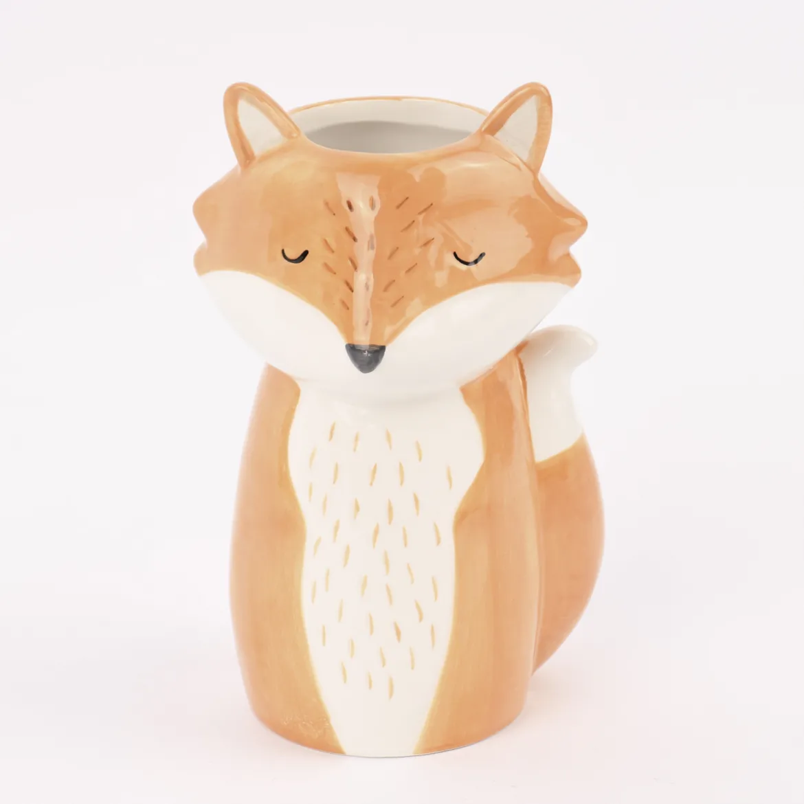 Sass & Belle Vase Fuchs orange weiß 19x8cm