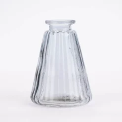 Sass & Belle Vasen klein 3er Set Glas gerillt grau verschiedene Formen