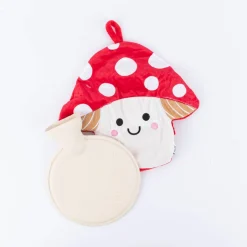 Sass & Belle Wärmflasche für Kinder Pilz Plüsch rot weiß 28x30cm