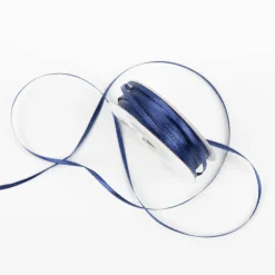 Satinband blau 3mm breit 1 Rolle mit 50m Dekoband & Geschenkband