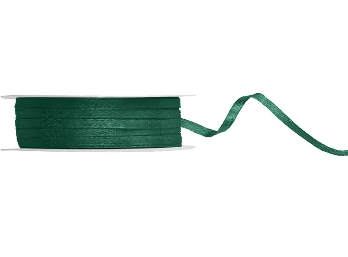 Satinband grün 3mm breit 1 Rolle mit 50m Dekoband & Geschenkband