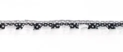 Satinband mit Organza und Punkten schwarz 1,9cm