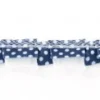 Satinband mit Organza und Punkten dunkelblau 1,9cm