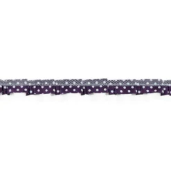 Satinband mit Organza und Punkten lila 1,9cm