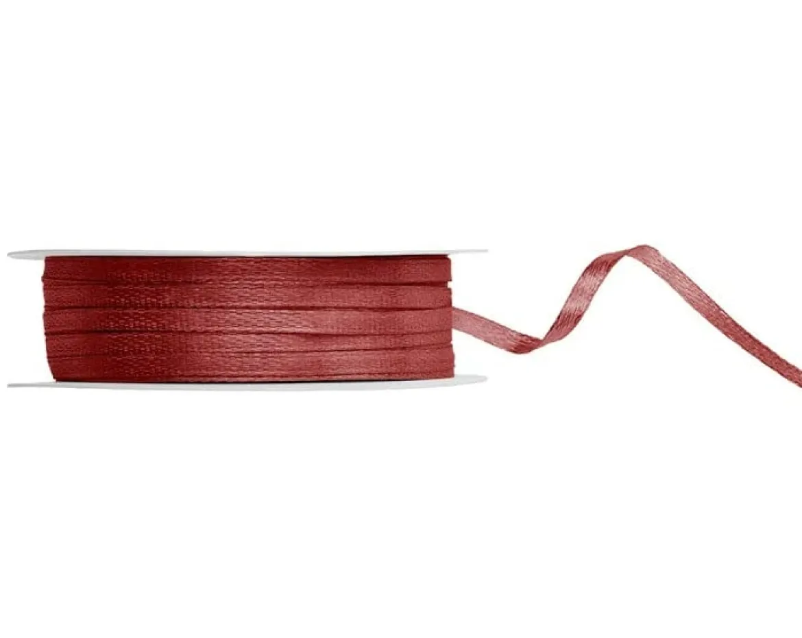 Satinband weinrot 3mm breit 1 Rolle mit 50m Dekoband & Geschenkband