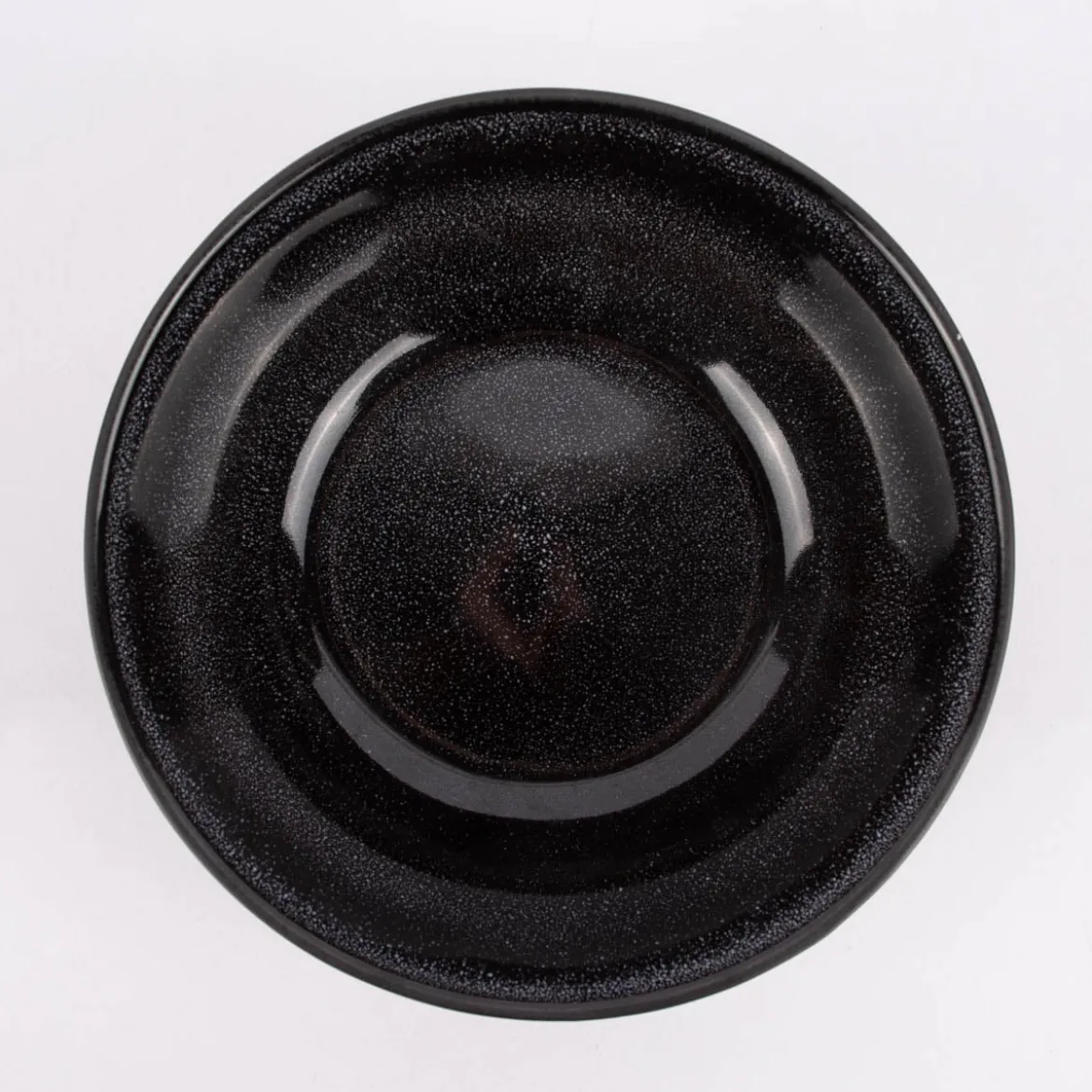 Schale Bowl mit gewelltem Rand reactive glaze reaktive Glasur schwarz 17,5x6,5cm