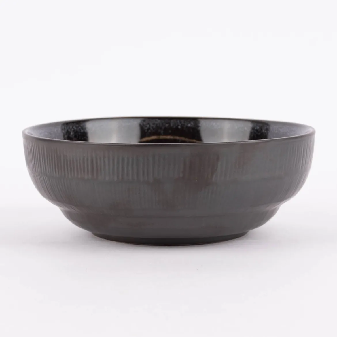 Schale Bowl mit gewelltem Rand reactive glaze reaktive Glasur schwarz 17,5x6,5cm