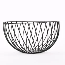 Schale Obstschale Dekoschale Metall Draht schwarz 25x13cm