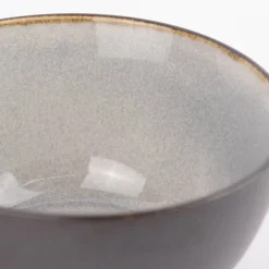 Schale reactive glaze reaktive Glasur schwarz hellgrau 14x7,5cm