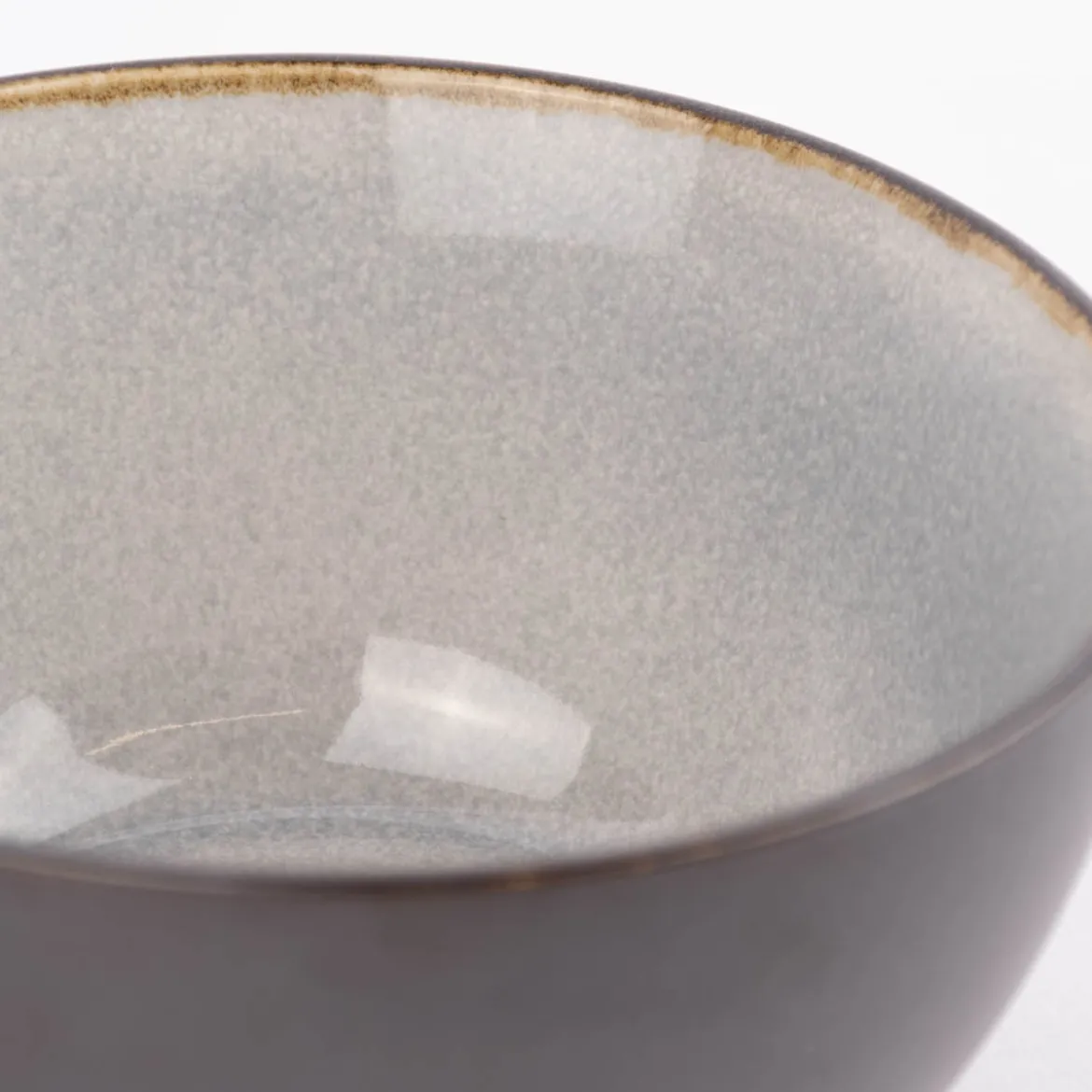 Schale reactive glaze reaktive Glasur schwarz hellgrau 14x7,5cm