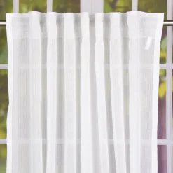 Schal Fertiggardine mit Schlaufenband und Schnurstreifen weiß 145x245cm