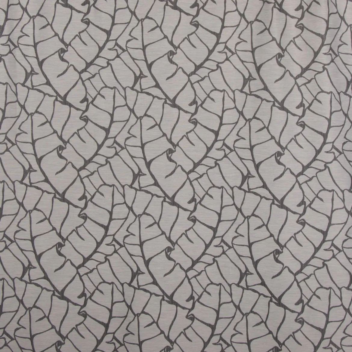 Schal Fertiggardine mit Schlaufenband Jacquard Blättermuster grau 145x245cm