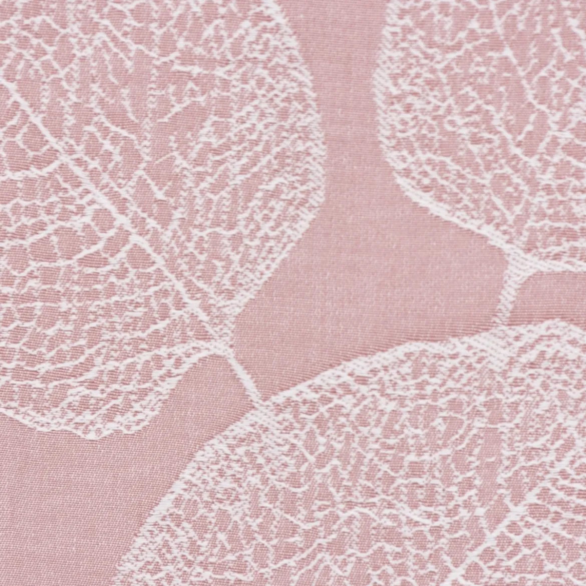 Schal Vorhang Fertiggardine Jacquard mit Schlaufenband Blätter rosa 142x245cm