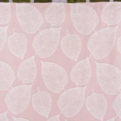 Schal Vorhang Fertiggardine Jacquard mit Schlaufenband Blätter rosa 142x245cm