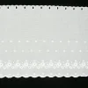 Scheibengardine Batist mit Lochstickerei Blumen weiß 27cm hoch