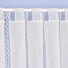 Scheibengardine bestickt Meterware Leinenstruktur Voile Blumenranke nähfrei natur 45cm Höhe