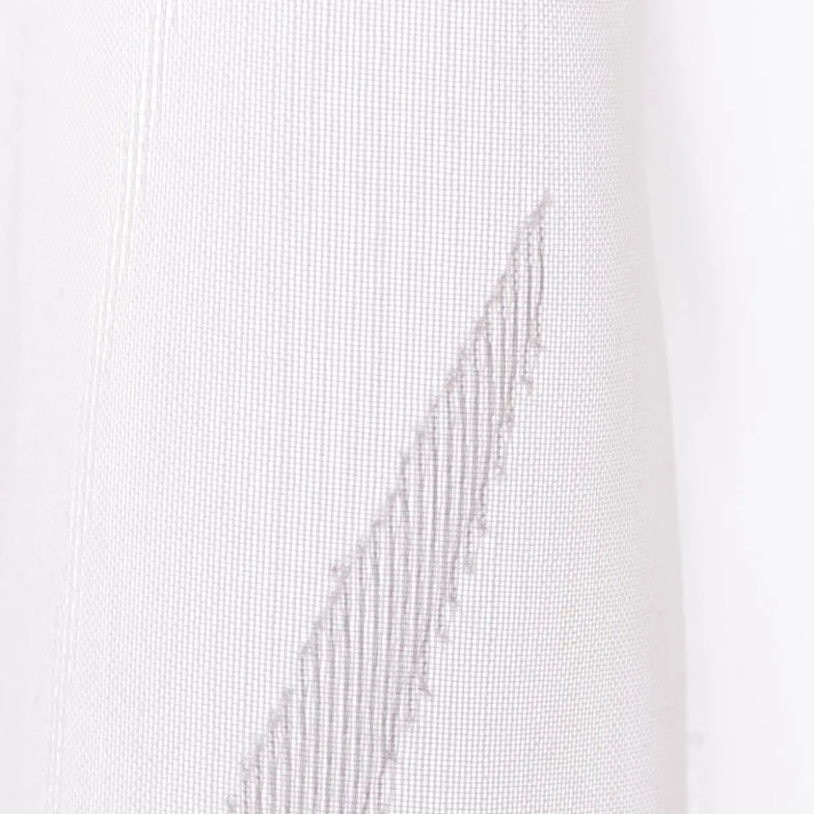 Scheibengardine Breeze transparente Meterware mit Schlaufen Gräser wollweiß beige 46cm Höhe