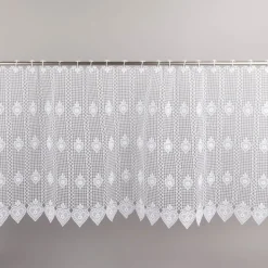 Scheibengardine Häkelgardine Spitze Herz weiß nähfrei 40 cm