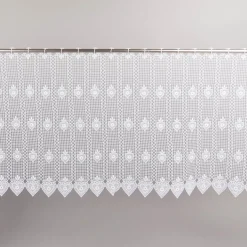 Scheibengardine Häkelgardine Spitze Herz weiß nähfrei 40 cm