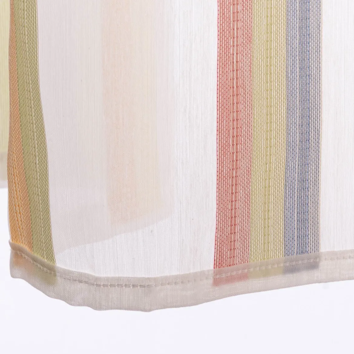 Scheibengardine Kinderzimmer transparente Meterware mit Schlaufen Stifte wollweiß bunt 46cm Höhe