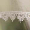 Scheibengardine Leinenoptik Macramee Herzen Stangendurchzug wollweiß 45 x 120 cm