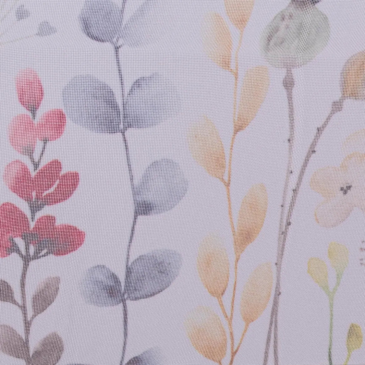 Scheibengardine mit Schlaufen Blumen Digitalprint weiß bunt 45x135cm (HxB)