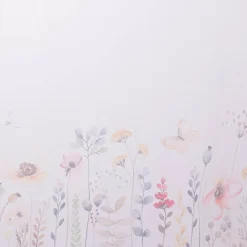 Scheibengardine mit Schlaufen Blumen Digitalprint weiß bunt 45x135cm (HxB)