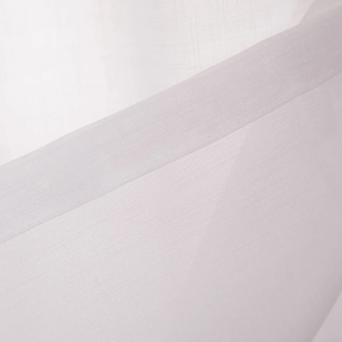 Scheibengardine mit Ösen uni Voile weiß 50x145cm (HxB)