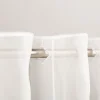 Scheibengardinen Meterware nähfrei Voile Stickerei Abstrakt wollweiß 60cm Höhe