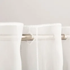 Scheibengardinen Meterware nähfrei Voile Stickerei Abstrakt wollweiß 60cm Höhe