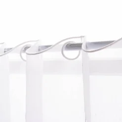 Scheibengardinen Meterware nähfrei Stickerei Voile maritim Anker weiß blau 45cm Höhe
