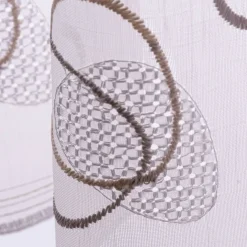 Scheibengardinen Meterware nähfrei Stickerei Voile abstrakt weiß beige 45cm Höhe