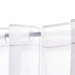 Scheibengardinen Meterware nähfrei Stickerei Voile abstrakt weiß beige 90cm Höhe