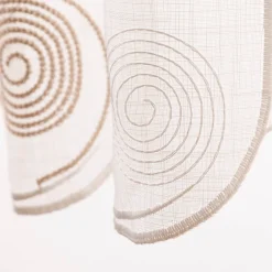 Scheibengardinen Meterware nähfrei Spiralen weiß beige 75cm Höhe