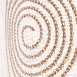 Scheibengardinen Meterware nähfrei Spiralen weiß beige 100cm Höhe