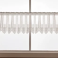 Scheibengardinen Meterware nähfrei Makramee Stickerei ecru 25cm Höhe