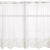 Scheibengardinen Meterware nähfrei Stickerei Kreise modern weiß natur grün 45cm Höhe