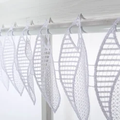 Scheibengardinen Meterware Makrameé-Spitze nähfrei weiß 15cm Höhe