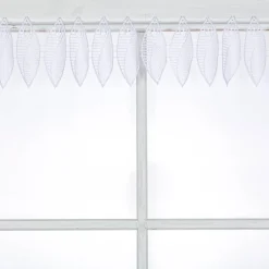 Scheibengardinen Meterware Makrameé-Spitze nähfrei weiß 15cm Höhe