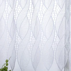 Scheibengardinen Meterware Makrameé-Spitze nähfrei weiß 45cm Höhe