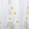 Scheibengardinen Meterware nähfrei Jacquard grob Margerite weiß gelb grün 45cm Höhe