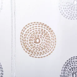 Scheibengardinen Meterware nähfrei Stickerei Kreise weiß grau beige 45cm Höhe