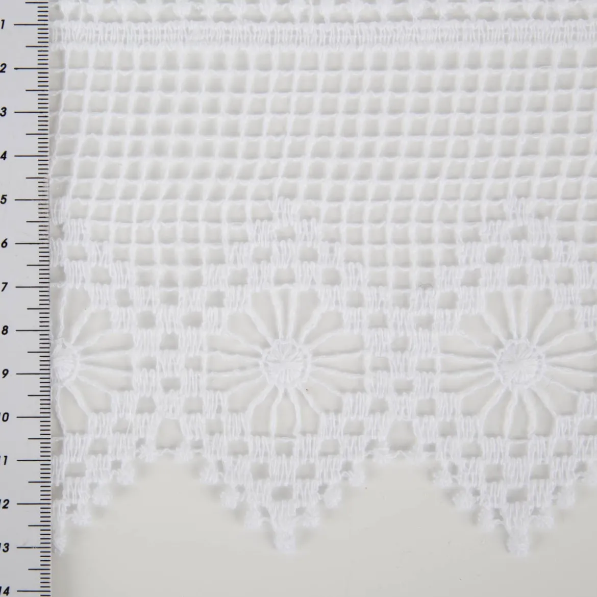 Scheibengardinen Meterware Häkelborte ecru 13cm hoch
