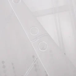 Scheibengardinen Meterware Effektvoile Stickerei Raute weiß grau 45cm hoch
